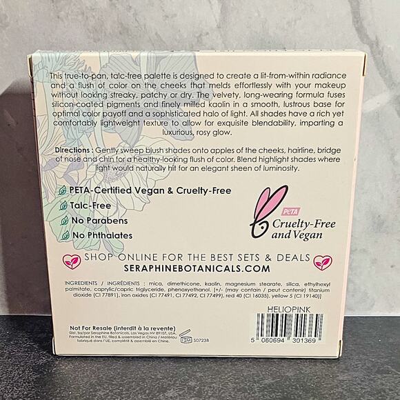 Seraphine Botanicals New Geranium & Glow blush & highlight palette full size - Picture 2 of 9